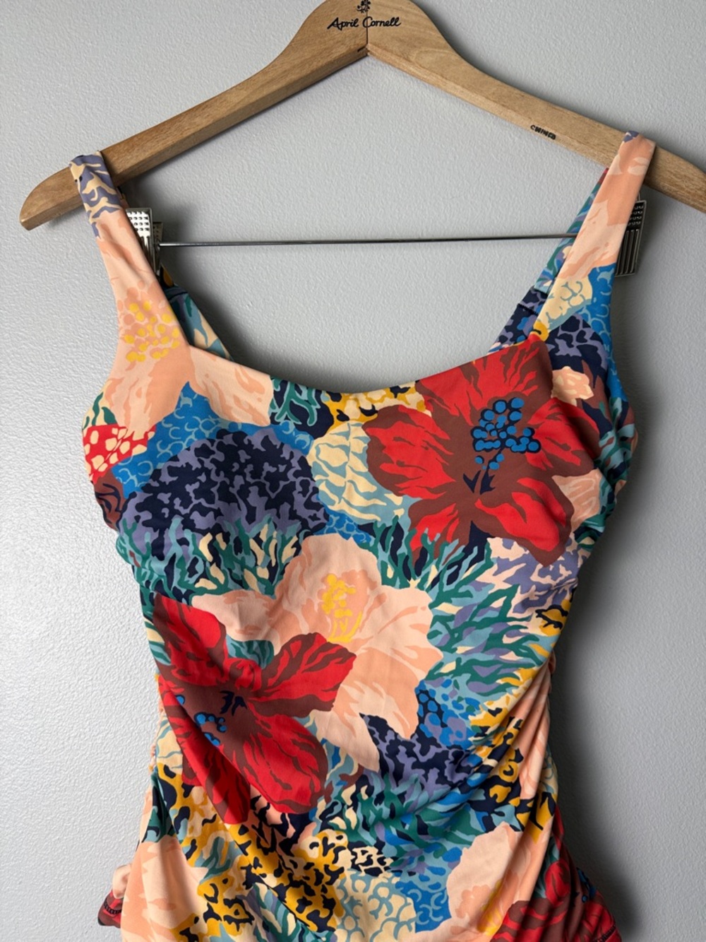 Athleta Multicolor Floral Swim Camisole - Red, Peach, Blue, Green. - Picture 2 of 8